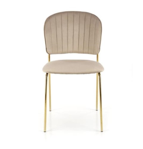 Halmar K499 krzesło beżowy, materiał: tkanina - velvet / stal chromowana złoty Halmar K499 krzesło beżowy, materiał: tkanina - velvet / stal chromowana złoty