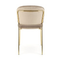 Halmar K499 krzesło beżowy, materiał: tkanina - velvet / stal chromowana złoty