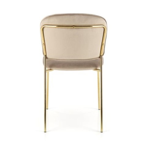 Halmar K499 krzesło beżowy, materiał: tkanina - velvet / stal chromowana złoty Halmar K499 krzesło beżowy, materiał: tkanina - velvet / stal chromowana złoty