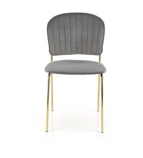 Halmar K499 krzesło popielaty, materiał: tkanina - velvet / stal chromowana złoty Halmar K499 krzesło popielaty, materiał: tkanina - velvet / stal chromowana złoty