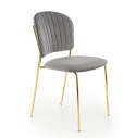 Halmar K499 krzesło popielaty, materiał: tkanina - velvet / stal chromowana złoty Halmar K499 krzesło popielaty, materiał: tkanina - velvet / stal chromowana złoty
