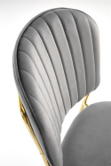 Halmar K499 krzesło popielaty, materiał: tkanina - velvet / stal chromowana złoty Halmar K499 krzesło popielaty, materiał: tkanina - velvet / stal chromowana złoty