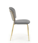 Halmar K499 krzesło popielaty, materiał: tkanina - velvet / stal chromowana złoty Halmar K499 krzesło popielaty, materiał: tkanina - velvet / stal chromowana złoty