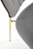 Halmar K499 krzesło popielaty, materiał: tkanina - velvet / stal chromowana złoty Halmar K499 krzesło popielaty, materiał: tkanina - velvet / stal chromowana złoty