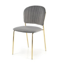 Halmar K499 krzesło popielaty, materiał: tkanina - velvet / stal chromowana złoty Halmar K499 krzesło popielaty, materiał: tkanina - velvet / stal chromowana złoty