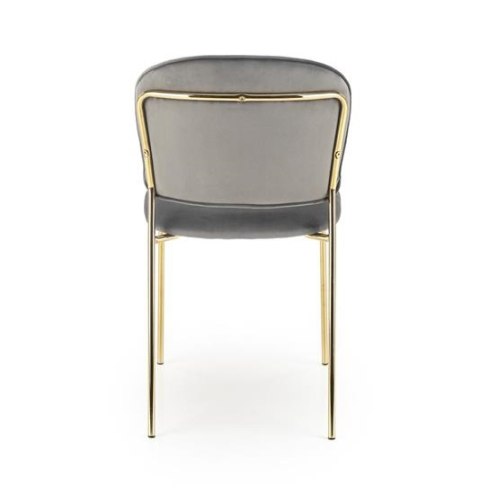 Halmar K499 krzesło popielaty, materiał: tkanina - velvet / stal chromowana złoty Halmar K499 krzesło popielaty, materiał: tkanina - velvet / stal chromowana złoty