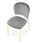 Halmar K499 krzesło popielaty, materiał: tkanina - velvet / stal chromowana złoty Halmar K499 krzesło popielaty, materiał: tkanina - velvet / stal chromowana złoty