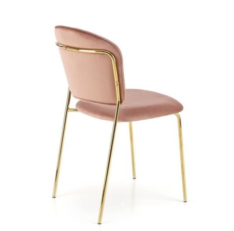Halmar K499 krzesło różowy, materiał: tkanina - velvet / stal chromowana złoty Halmar K499 krzesło różowy, materiał: tkanina - velvet / stal chromowana złoty