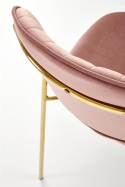Halmar K499 krzesło różowy, materiał: tkanina - velvet / stal chromowana złoty Halmar K499 krzesło różowy, materiał: tkanina - velvet / stal chromowana złoty