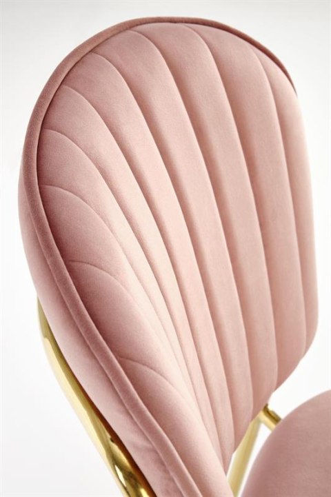 Halmar K499 krzesło różowy, materiał: tkanina - velvet / stal chromowana złoty Halmar K499 krzesło różowy, materiał: tkanina - velvet / stal chromowana złoty