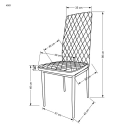 Halmar K501 krzesło czarny, materiał: ekoskóra / stal chromowana