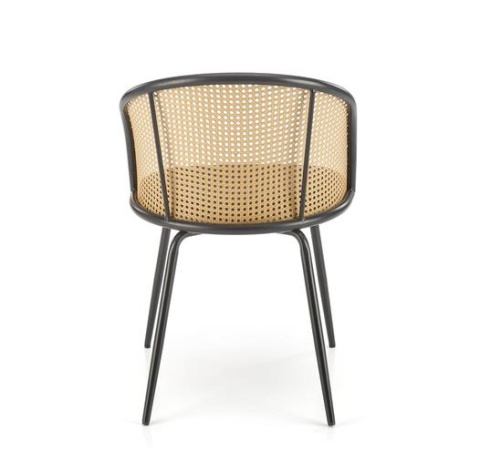 Halmar K508 krzesło popielaty, tkanina - velvet / rattan syntetyczny / stal malowana proszkowo Halmar K508 krzesło popielaty, tkanina - velvet / rattan syntetyczny / stal malowana proszkowo