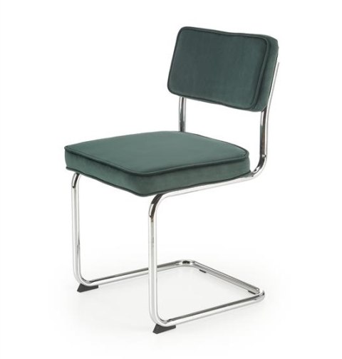 Halmar K510 krzesło ciemny zielony, materiał: tkanina - velvet / stal chromowana Halmar K510 krzesło ciemny zielony, materiał: tkanina - velvet / stal chromowana