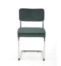 Halmar K510 krzesło ciemny zielony, materiał: tkanina - velvet / stal chromowana Halmar K510 krzesło ciemny zielony, materiał: tkanina - velvet / stal chromowana