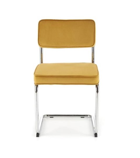 Halmar K510 krzesło musztardowy, materiał: tkanina - velvet / stal chromowana Halmar K510 krzesło musztardowy, materiał: tkanina - velvet / stal chromowana