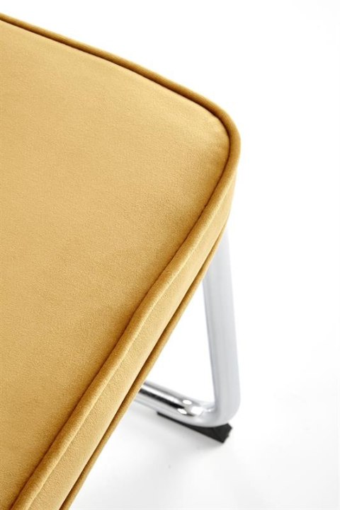Halmar K510 krzesło musztardowy, materiał: tkanina - velvet / stal chromowana Halmar K510 krzesło musztardowy, materiał: tkanina - velvet / stal chromowana