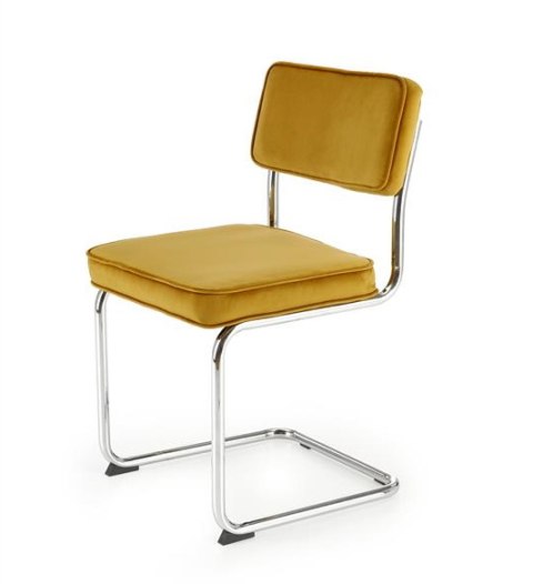 Halmar K510 krzesło musztardowy, materiał: tkanina - velvet / stal chromowana Halmar K510 krzesło musztardowy, materiał: tkanina - velvet / stal chromowana