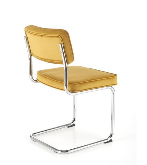 Halmar K510 krzesło musztardowy, materiał: tkanina - velvet / stal chromowana Halmar K510 krzesło musztardowy, materiał: tkanina - velvet / stal chromowana