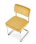 Halmar K510 krzesło musztardowy, materiał: tkanina - velvet / stal chromowana Halmar K510 krzesło musztardowy, materiał: tkanina - velvet / stal chromowana