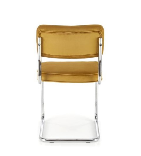 Halmar K510 krzesło musztardowy, materiał: tkanina - velvet / stal chromowana Halmar K510 krzesło musztardowy, materiał: tkanina - velvet / stal chromowana