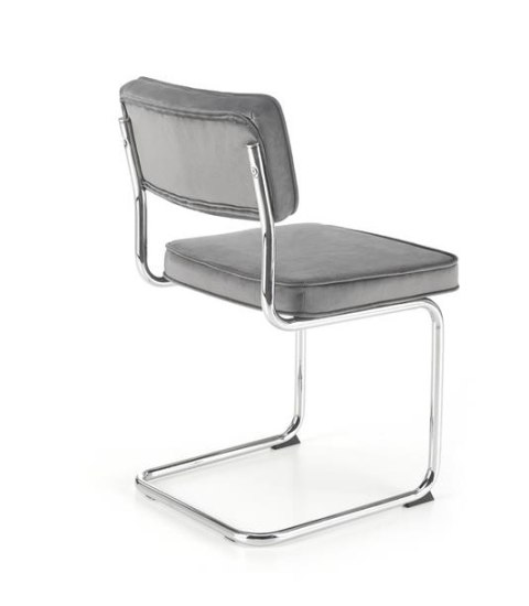 Halmar K510 krzesło popielaty, materiał: tkanina - velvet / stal chromowana Halmar K510 krzesło popielaty, materiał: tkanina - velvet / stal chromowana