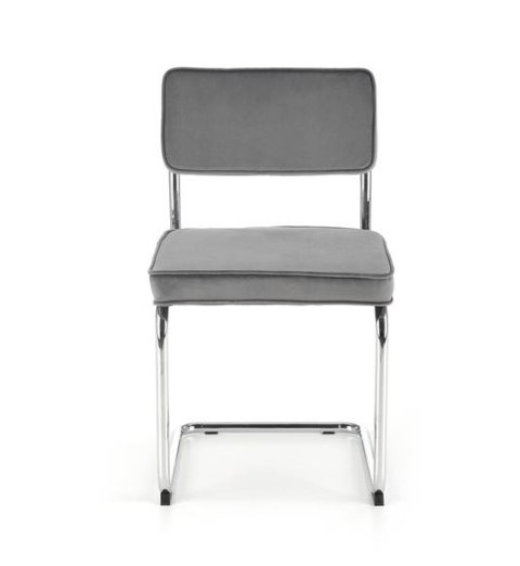 Halmar K510 krzesło popielaty, materiał: tkanina - velvet / stal chromowana Halmar K510 krzesło popielaty, materiał: tkanina - velvet / stal chromowana