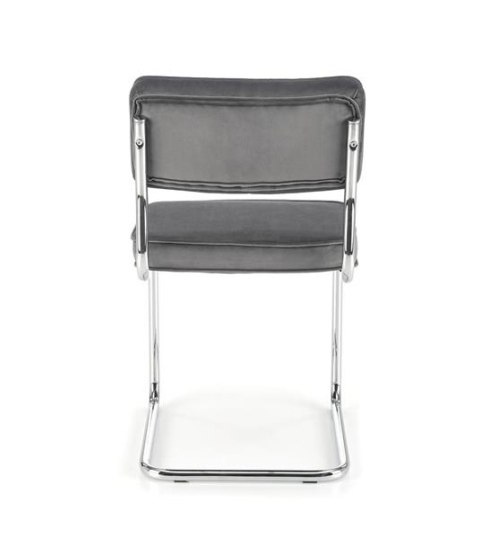 Halmar K510 krzesło popielaty, materiał: tkanina - velvet / stal chromowana Halmar K510 krzesło popielaty, materiał: tkanina - velvet / stal chromowana