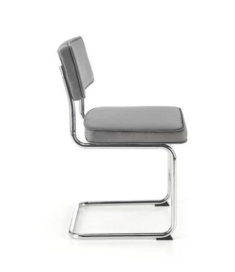 Halmar K510 krzesło popielaty, materiał: tkanina - velvet / stal chromowana Halmar K510 krzesło popielaty, materiał: tkanina - velvet / stal chromowana
