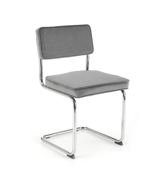 Halmar K510 krzesło popielaty, materiał: tkanina - velvet / stal chromowana Halmar K510 krzesło popielaty, materiał: tkanina - velvet / stal chromowana