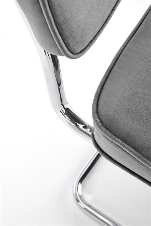 Halmar K510 krzesło popielaty, materiał: tkanina - velvet / stal chromowana Halmar K510 krzesło popielaty, materiał: tkanina - velvet / stal chromowana