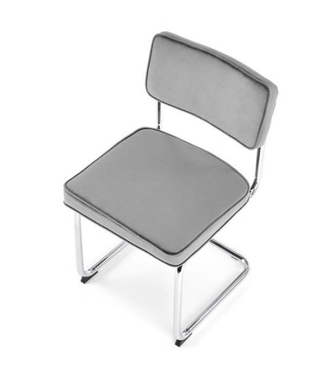 Halmar K510 krzesło popielaty, materiał: tkanina - velvet / stal chromowana Halmar K510 krzesło popielaty, materiał: tkanina - velvet / stal chromowana