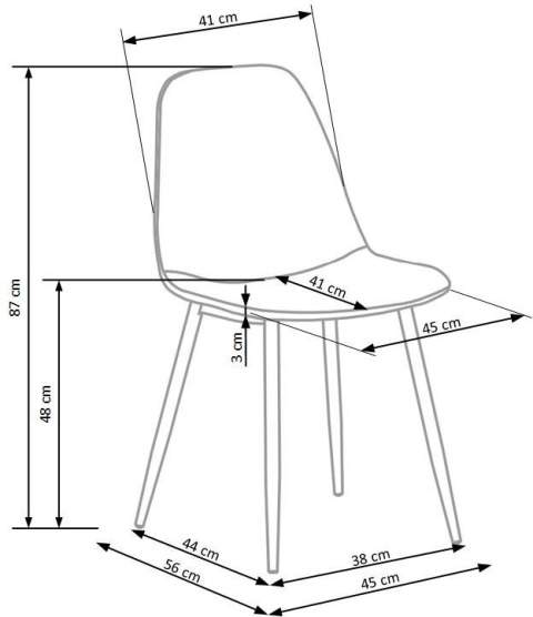 Halmar K417 krzesło tapicerowane czarne tkanina - velvet / metal Halmar K417 krzesło tapicerowane czarne tkanina - velvet / metal