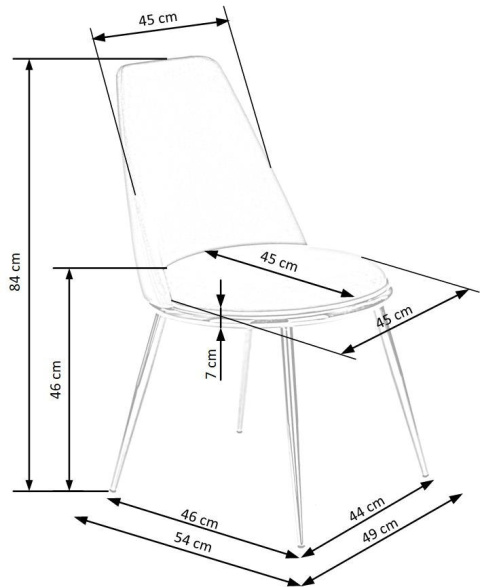 Halmar K460 krzesło czarne materiał: tkanina velvet / nogi metal złote Halmar K460 krzesło czarne materiał: tkanina velvet / nogi metal złote