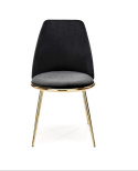 Halmar K460 krzesło czarne materiał: tkanina velvet / nogi metal złote Halmar K460 krzesło czarne materiał: tkanina velvet / nogi metal złote