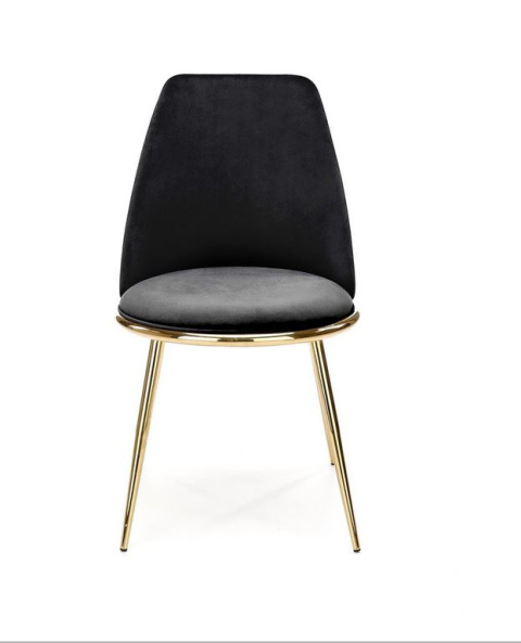 Halmar K460 krzesło czarne materiał: tkanina velvet / nogi metal złote Halmar K460 krzesło czarne materiał: tkanina velvet / nogi metal złote