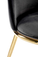 Halmar K460 krzesło czarne materiał: tkanina velvet / nogi metal złote Halmar K460 krzesło czarne materiał: tkanina velvet / nogi metal złote