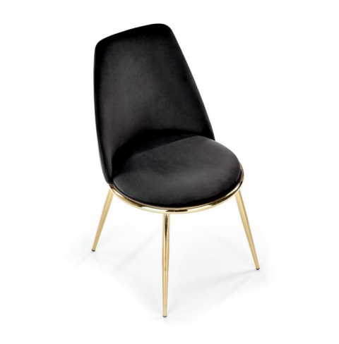 Halmar K460 krzesło czarne materiał: tkanina velvet / nogi metal złote Halmar K460 krzesło czarne materiał: tkanina velvet / nogi metal złote