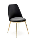 Halmar K460 krzesło czarne materiał: tkanina velvet / nogi metal złote Halmar K460 krzesło czarne materiał: tkanina velvet / nogi metal złote