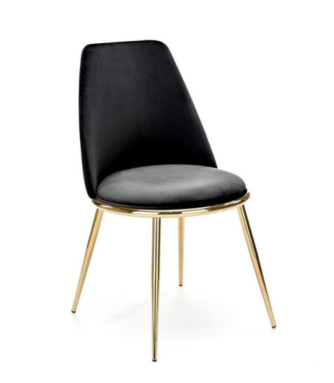Halmar K460 krzesło czarne materiał: tkanina velvet / nogi metal złote Halmar K460 krzesło czarne materiał: tkanina velvet / nogi metal złote