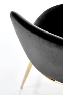 Halmar K460 krzesło czarne materiał: tkanina velvet / nogi metal złote Halmar K460 krzesło czarne materiał: tkanina velvet / nogi metal złote