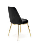 Halmar K460 krzesło czarne materiał: tkanina velvet / nogi metal złote Halmar K460 krzesło czarne materiał: tkanina velvet / nogi metal złote