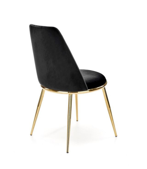 Halmar K460 krzesło czarne materiał: tkanina velvet / nogi metal złote Halmar K460 krzesło czarne materiał: tkanina velvet / nogi metal złote