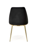 Halmar K460 krzesło czarne materiał: tkanina velvet / nogi metal złote Halmar K460 krzesło czarne materiał: tkanina velvet / nogi metal złote