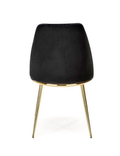 Halmar K460 krzesło czarne materiał: tkanina velvet / nogi metal złote Halmar K460 krzesło czarne materiał: tkanina velvet / nogi metal złote