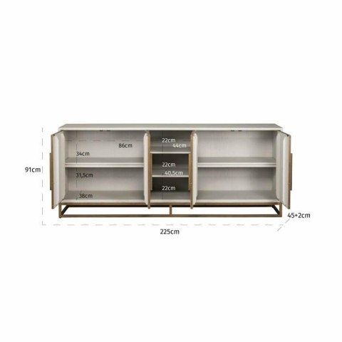 Richmond Interiors RICHMOND komoda WHITEBONE BRASS Richmond Interiors RICHMOND komoda WHITEBONE BRASS