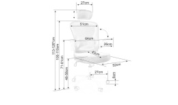 SIGNAL FOTEL OBROTOWY Q-639 SZARY TKANINA MEMBRANOWA STELAŻ BIAŁY TILT