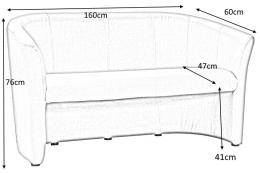 SOFA KANAPA NIEROZKŁADANA TM-3 TRZYOSOBOWA TAPICERKA KREM EKOSKÓRA / WENGE SIGNAL