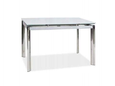 STÓŁ ROZKŁADANY GD020 BIAŁY / CHROM 120(180)x80 SIGNAL BLAT SZKŁO HARTOWANE STELAŻ METAL CHROMOWANY PROSTOKĄTNY STÓŁ ROZKŁADANY GD020 BIAŁY / CHROM 120(180)x80 SIGNAL BLAT SZKŁO HARTOWANE STELAŻ METAL CHROMOWANY PROSTOKĄTNY