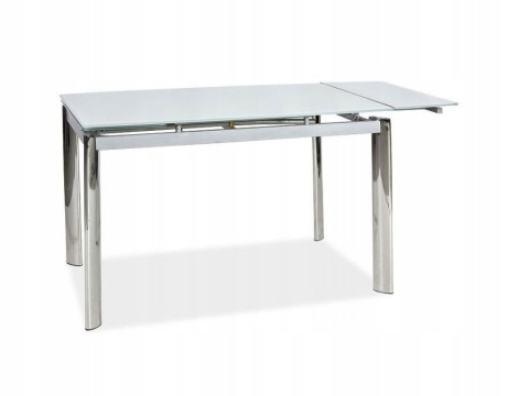 STÓŁ ROZKŁADANY GD020 BIAŁY / CHROM 120(180)x80 SIGNAL BLAT SZKŁO HARTOWANE STELAŻ METAL CHROMOWANY PROSTOKĄTNY STÓŁ ROZKŁADANY GD020 BIAŁY / CHROM 120(180)x80 SIGNAL BLAT SZKŁO HARTOWANE STELAŻ METAL CHROMOWANY PROSTOKĄTNY