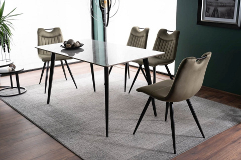 STÓŁ IVY SIGNAL CERAMIKA EFEKT MARMURU SZARY/ STELAŻ CZARNY MAT METAL 140X80 PROSTOKĄTNY DO SALONU JADALNI KUCHNI STÓŁ IVY SIGNAL CERAMIKA EFEKT MARMURU SZARY/ STELAŻ CZARNY MAT METAL 140X80 PROSTOKĄTNY DO SALONU JADALNI KUCHNI